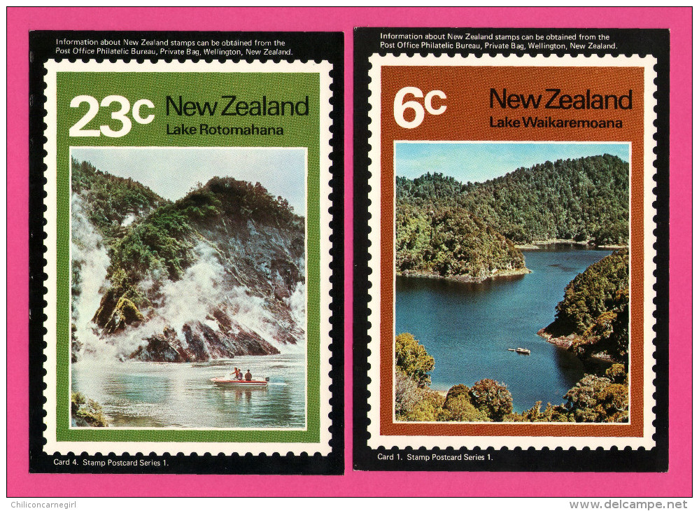 10 Cartes De New-Zeland En Timbres - Stamp - Postcard Série 1 à 10 - Nouvelle-Zélande