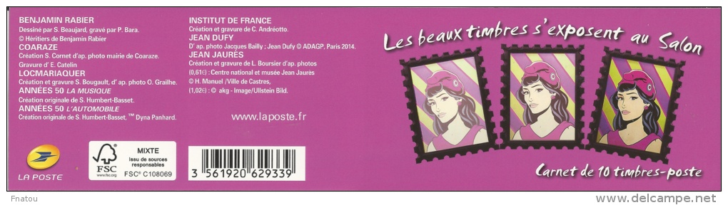 France, Nice Stamps At The "Salon D"Automne", 2014 MNH VF, Booklet Of 10, Self Adhesive - Commemoratives