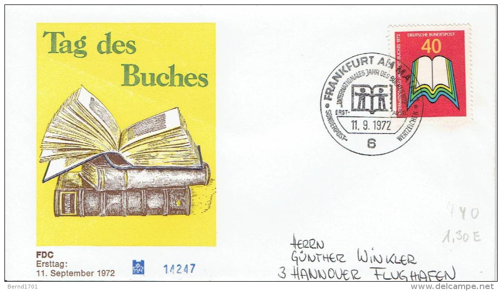 Germany - Mi-Nr 740 FDC (y790)- - 1971-1980