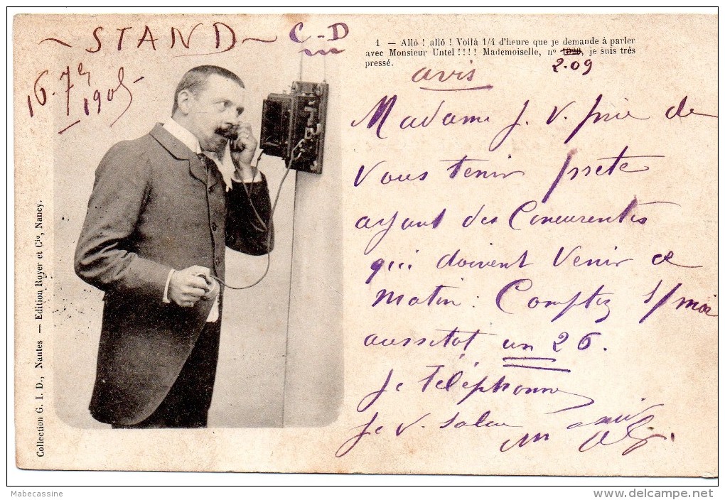 CPA Fantaisie Homme Telephonant Edition Royer Nancy - Autres & Non Classés