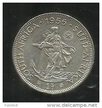 SOUTH AFRICA 1955 SILVER COIN 1 SHILLING MONETA D'ARGENTO 1 SCELLINO - Sudáfrica