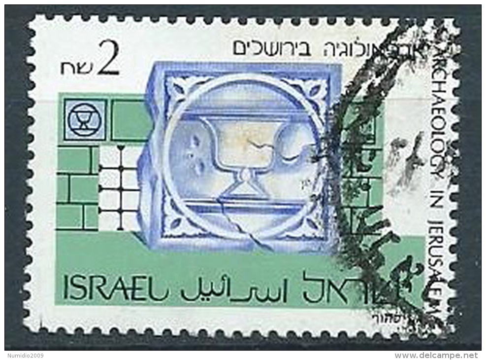 1990 ISRAELE USATO ARCHEOLOGIA A GERUSALEMME - ED6 - Used Stamps (without Tabs)