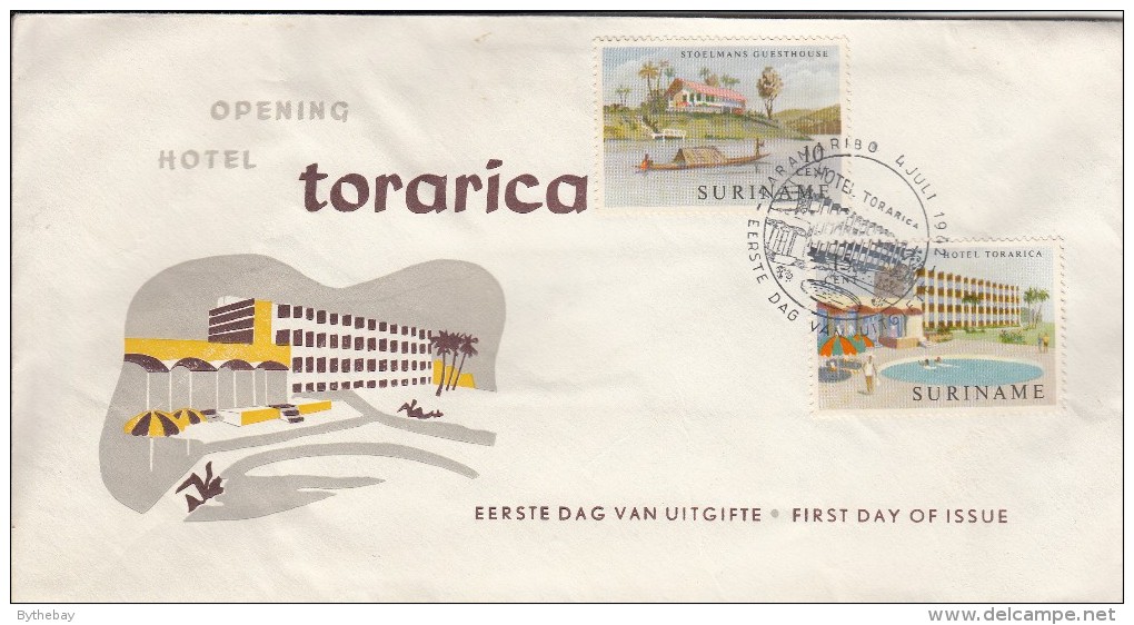 Surinam FDC Scott #306-#307 Opening Of Hotel Torarica, Stoelman´s Guesthouse - Surinam