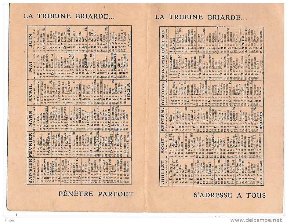 COULOMMIERS - LA TRIBUNE BRIARDE - 41 Rue De Melun - Calendrier De 1928 Au Verso - Autres & Non Classés