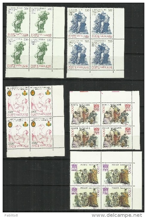 VATICANO VATIKAN VATICAN 1986 COMPLETE YEAR BLOCK OF 4 ANNATA COMPLETA IN QUARTINA MNH - Volledige Jaargang