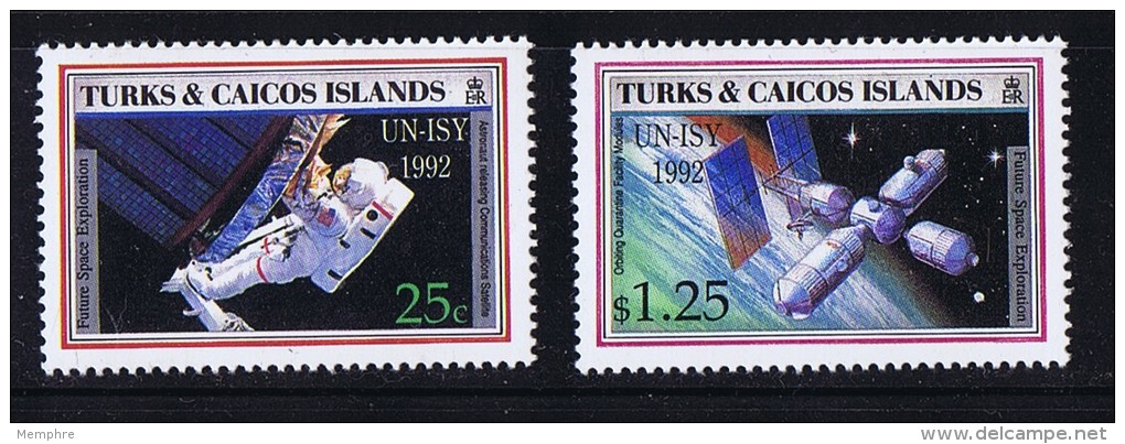 1992   Année Internationale De L'espace   2 Timbres ** - Turks E Caicos