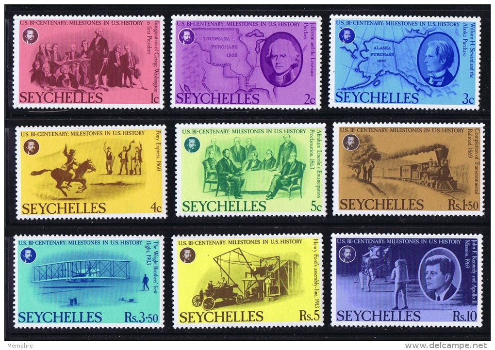 1976  Bicentenaire Des USA Série Complète ** - Seychelles (1976-...)