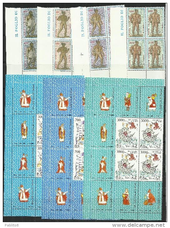 VATICANO VATIKAN VATICAN 1987 COMPLETE YEAR BLOCK OF 4 ANNATA COMPLETA IN QUARTINA MNH - Años Completos