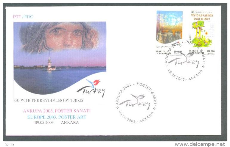 2003 TURKEY EUROPA CEPT - POSTER ARTS FDC - FDC