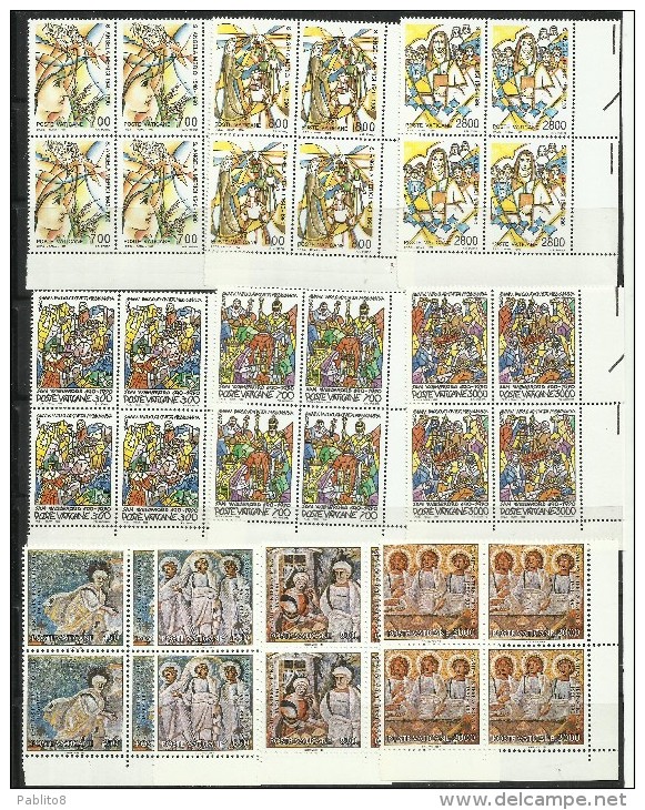 VATICANO VATIKAN VATICAN 1990 COMPLETE YEAR BLOCK OF 4 ANNATA COMPLETA IN QUARTINA MNH - Volledige Jaargang