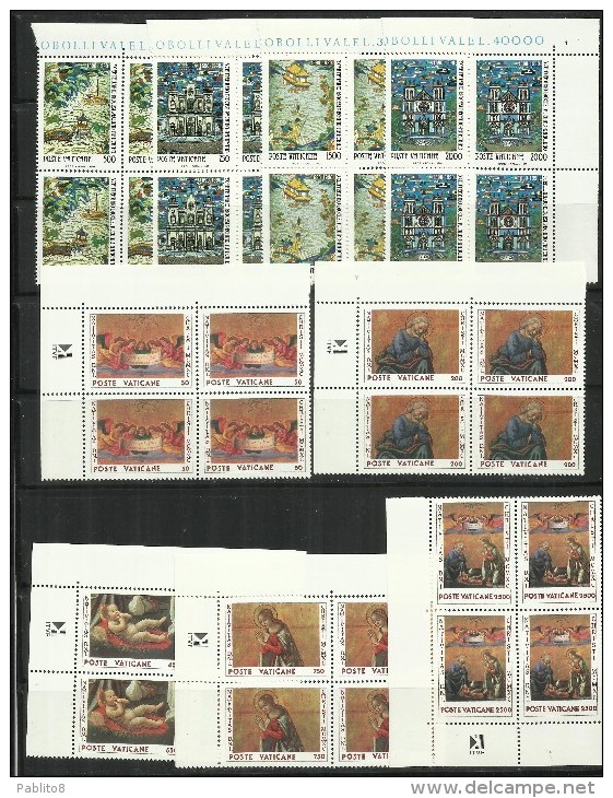 VATICANO VATIKAN VATICAN 1990 COMPLETE YEAR BLOCK OF 4 ANNATA COMPLETA IN QUARTINA MNH - Volledige Jaargang