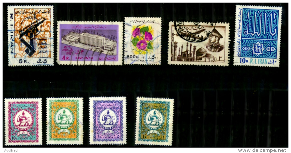 Iran 9 Timbres Oblitérés - Iran