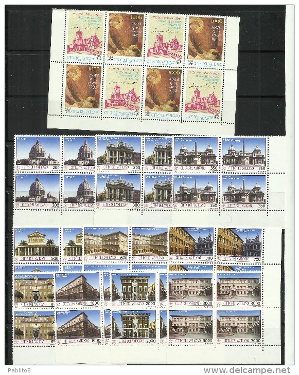 VATICANO VATIKAN VATICAN 1993 COMPLETE YEAR BLOCK OF 4 ANNATA COMPLETA IN QUARTINA MNH - Années Complètes