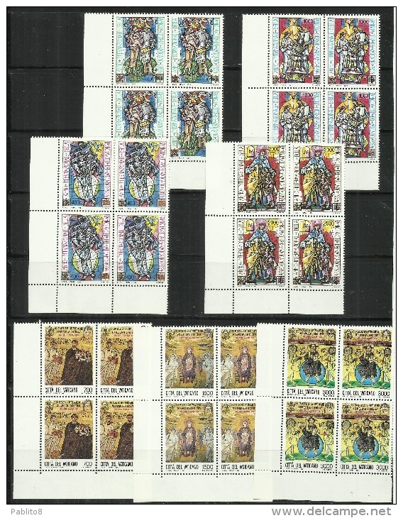 VATICANO VATIKAN VATICAN 1993 COMPLETE YEAR BLOCK OF 4 ANNATA COMPLETA IN QUARTINA MNH - Volledige Jaargang