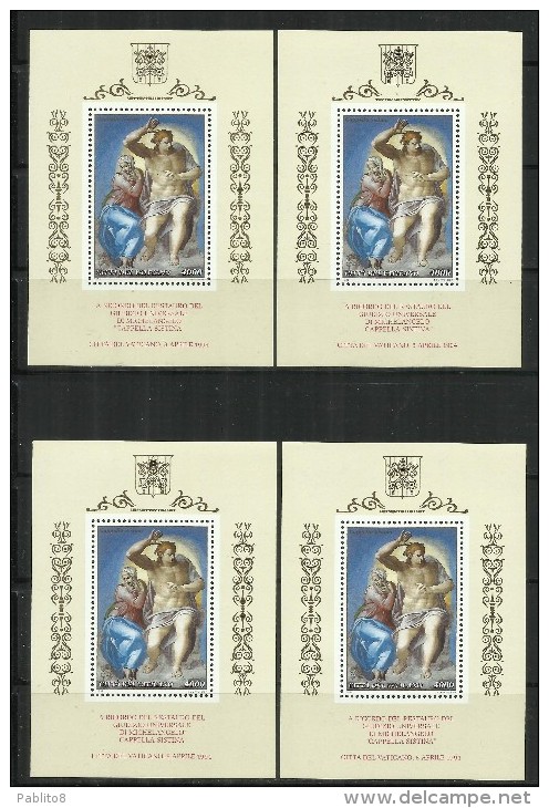 VATICANO VATIKAN VATICAN 1993 COMPLETE YEAR BLOCK OF 4 ANNATA COMPLETA IN QUARTINA MNH - Volledige Jaargang