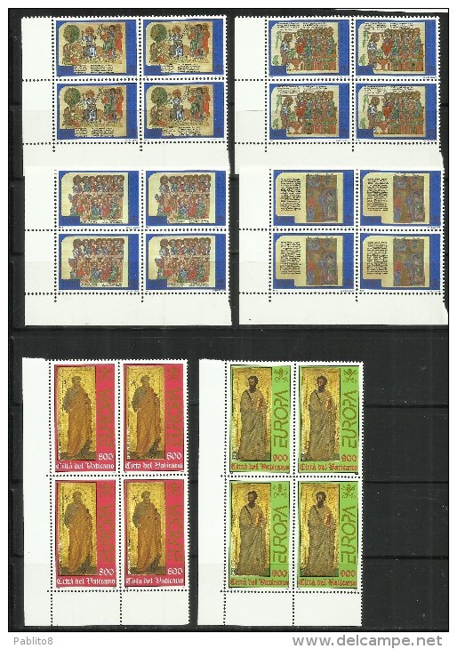 VATICANO VATIKAN VATICAN 1998 COMPLETE YEAR BLOCK OF 4 ANNATA COMPLETA IN QUARTINA MNH - Années Complètes