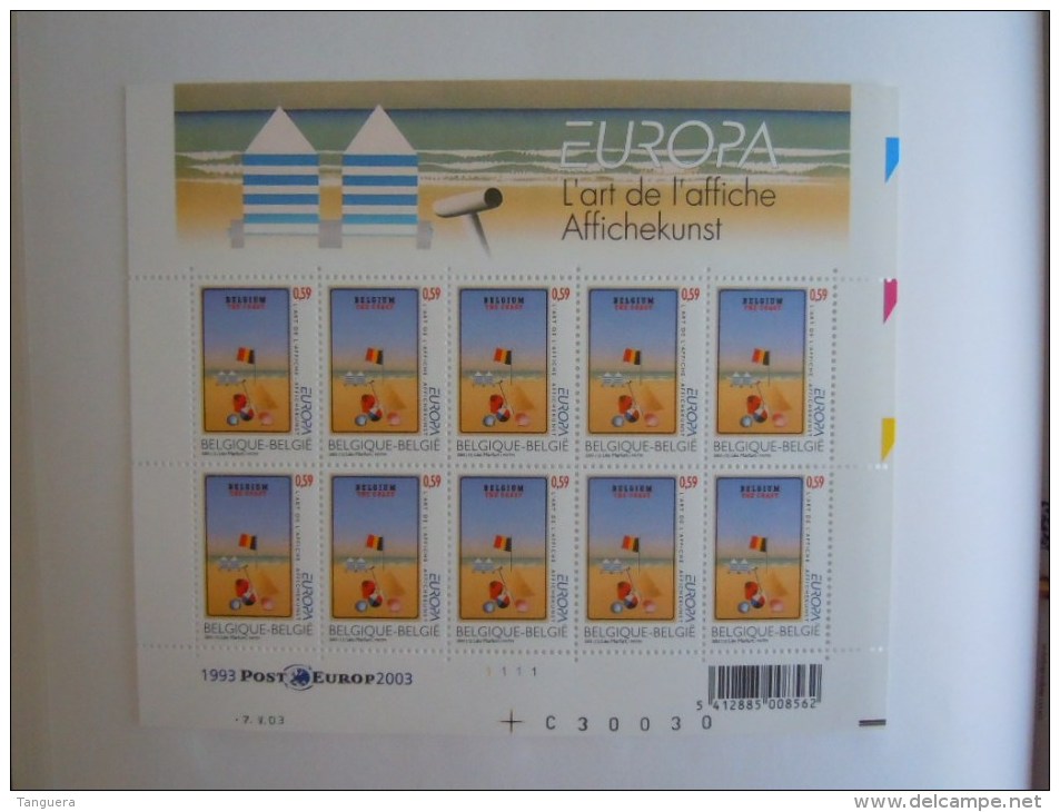 België Belgique 2003 Europa L' Art De L'affiche Affichekunst Feuillet "Belgium, The Coast"  COB 3179 Yv 3172 MNH ** - Volledige Vellen & Velletjes