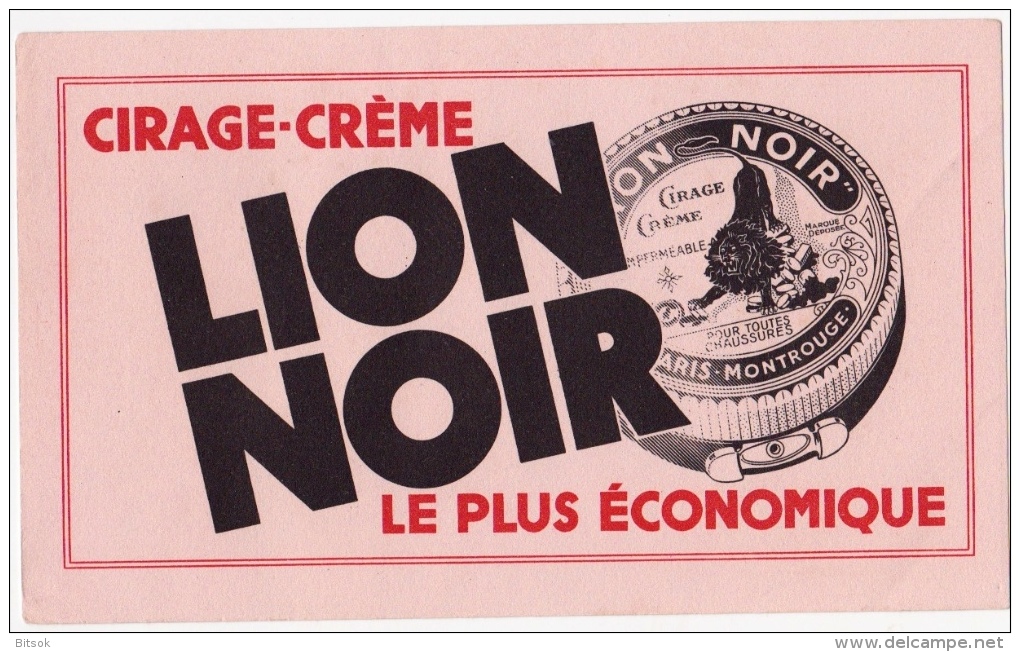 Buvard : Cirage - Crème LION NOIR - Drank & Bier