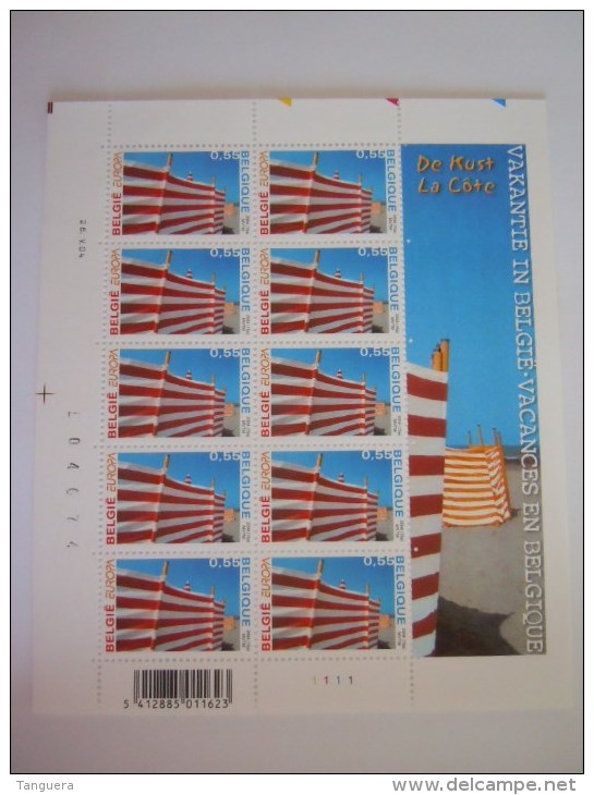 België Belgique 2004 Europa Vakantie Vacance Kust La Côte Belge De Kust Feuillet Planche 1 3291 Yv 3278 MNH ** - Feuilles Complètes & Feuillets