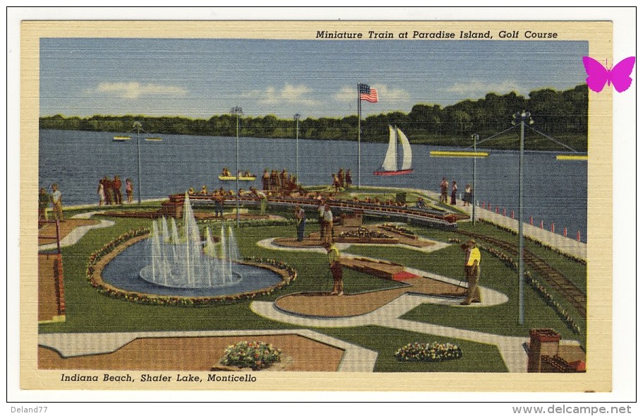 INDIANA BEACH - Shafer Lake Monticello - Miniature Train At Paradise Island - Golf Course - Autres & Non Classés