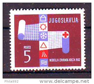 Yugoslavia 1962 Y Charity Porto Stamps Red Cross Mi No 24 MNH - Charity Issues