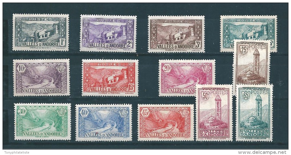 Andorre Timbres De 1932/33 N°24 A 36  Neuf * Légère Charnière, Belle Gomme (cote 151€) - Neufs