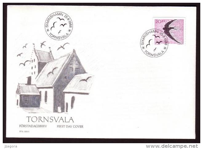 BIRDS - SWIFT MAUERSEGLER MARTINET APUS APUS - SWEDEN 1988 MI 1504 FDC Bird Martinet Segler Vancejo Pájaro Vogel Oiseau - Zwaluwen