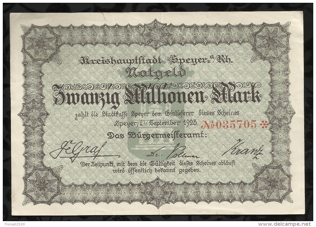 ALLEMAGNE .   BILLET DE 20 MILLION  MARK .1923  . - 20 Mio. Mark