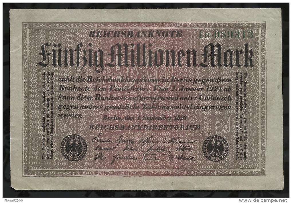 ALLEMAGNE .   BILLET DE 50 MILLION  MARK .1923  . - 50 Millionen Mark