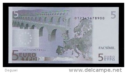 Polymer-Test Note "EMI 1997 FACSIMIL" 5 EURO, Euro Size, Beids. Druck, RRR, UNC - Sonstige & Ohne Zuordnung