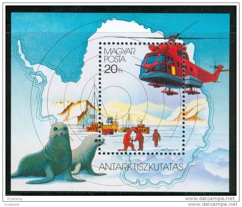 HUNGARY-1987.Souvenir Sheet - Antarctic Research MNH!! - Erforscher