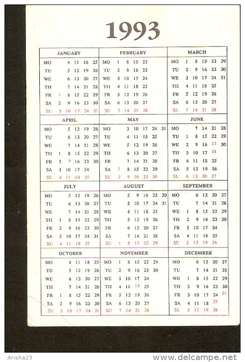 1993 Walt Disney Mickey Mouse & Donald Duck Pocket Calendar Disneyana Collectibles - Small : 1991-00