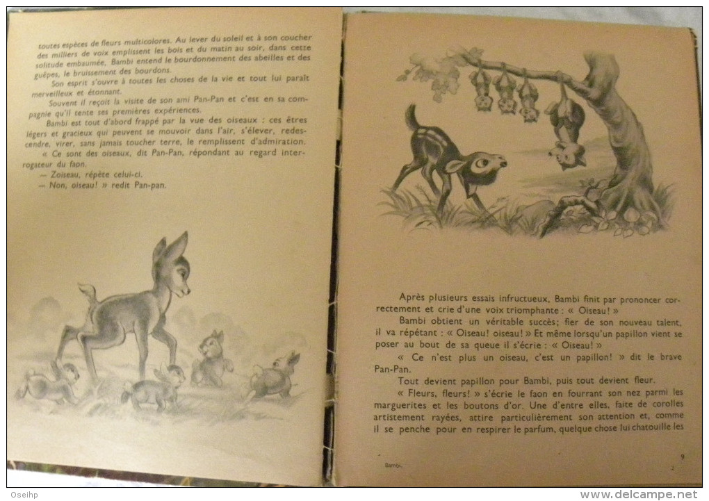 BAMBI Walt Disney D'après FELIX SALTEN Hachette 1949 -  Enfantina Livre Enfant - Hachette