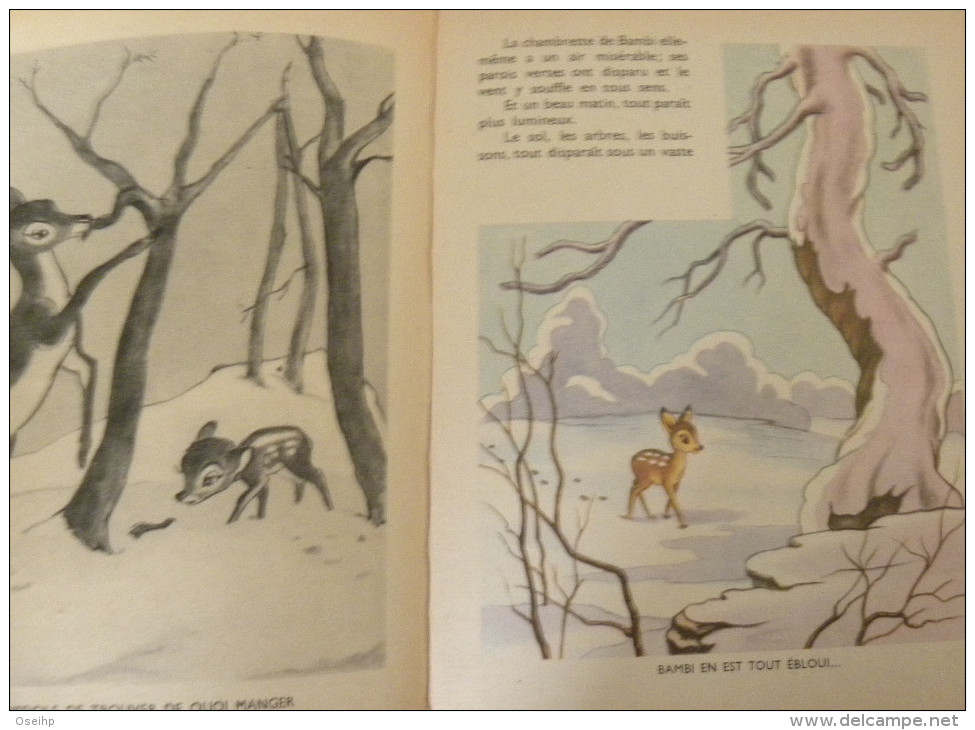 BAMBI Walt Disney D'après FELIX SALTEN Hachette 1949 -  Enfantina Livre Enfant - Hachette