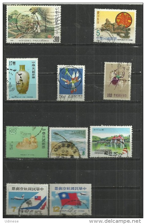 TEN AT A TIME - TAIWAN -  LOT OF 10 DIFFERENT - USED OBLITERE GESTEMPELT USADO - Autres & Non Classés