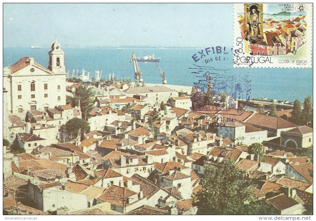 CARTE MAXIMUM  - MAXIMUMKARTE- MAXICARD- MAXIMUM CARD -TARJETA MAXIMA - PORTUGAL -LISBONNE- VUE APERÇU DE ALFAMA ET TAJE - Tarjetas – Máximo