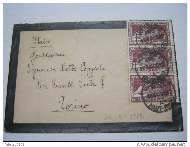 F3 FRANCE FRANCIA - 1925 MULHOUSE 2 A AFFR. 25 CENT. X 3 - Storia Postale