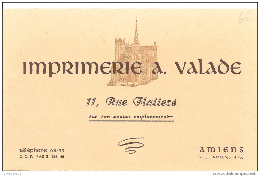 Buvard Imprimerie A. Valade 11, Rue Des Flatters à Amiens - Papeterie