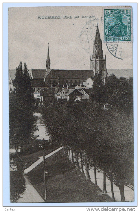 KONSTANZ : Blick Auf Münster 1908  ( 312 ) - Leonberg