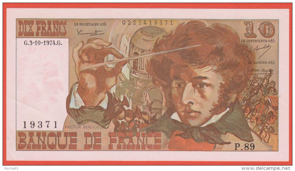 BERLIOZ - 10 Francs Du 03 10 1974 Série P. 89 - SPL - 10 F 1972-1978 ''Berlioz''