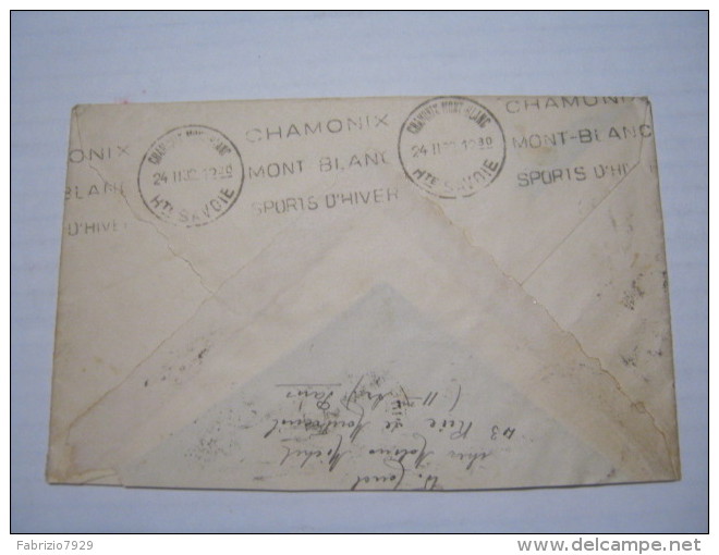 F3 FRANCE FRANCIA - 1932 PARIS XI 11 RUE MERCOEUR MECC. RIGHE  X CHAMONIX - Storia Postale