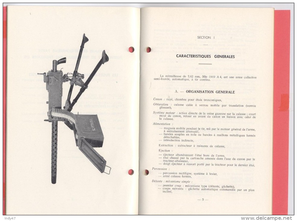 MILITARIA : Réglement  Sur L'armement De L'infanterie : L'arme Automatique 7.62  Modele 1919 - Français