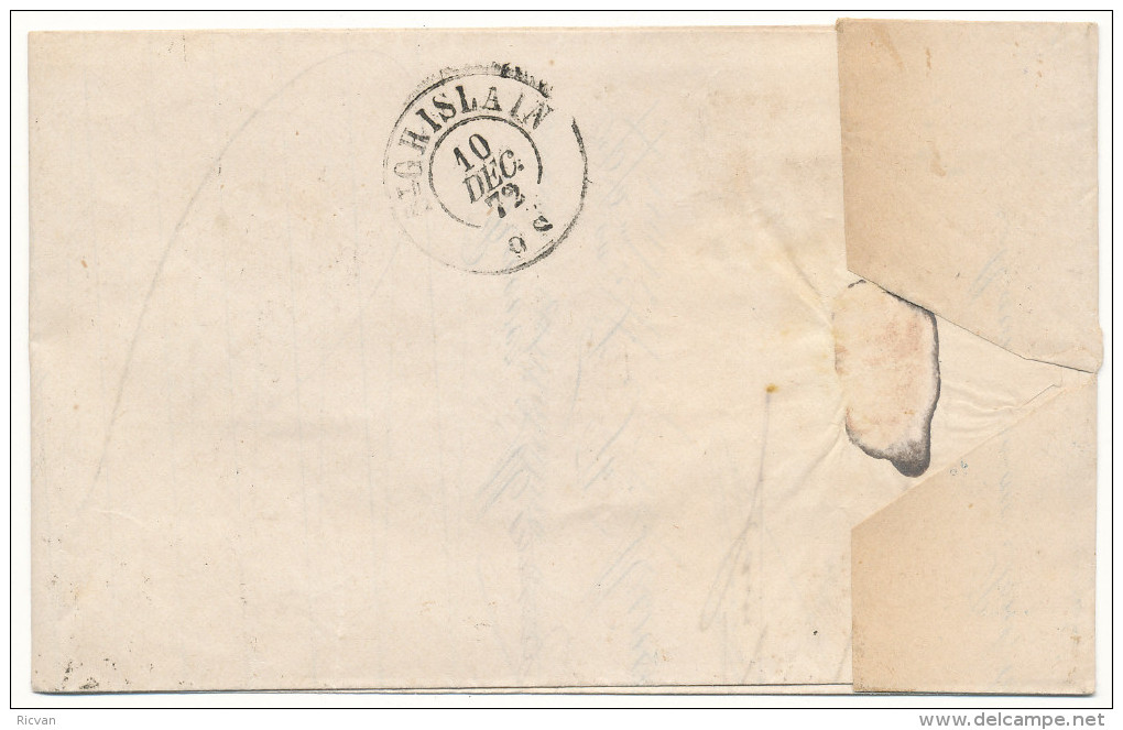 1872 FIRMABRIEF MET PZ30 VAN MARCHIENNE-AU-PONT(2RING+ PUNTSTEMPE L 238) NAAR St GHISLAIN(2RING) ZIE SCAN(S) - 1869-1883 Léopold II