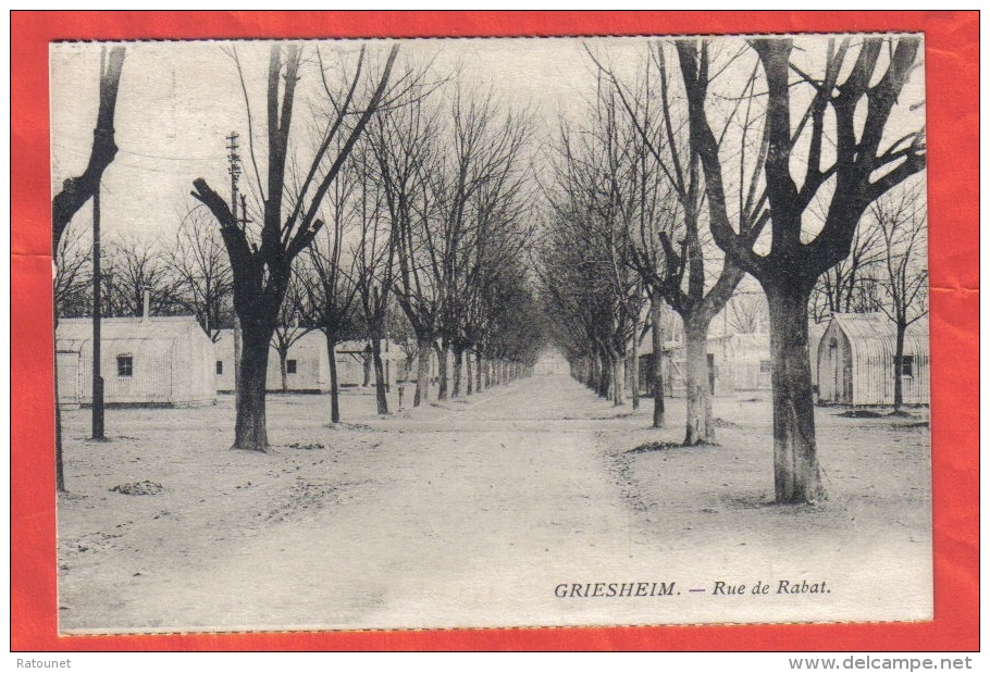 67 - (Hesse) - GRIESHEIM - CPA -  Rue De Rabat - éd ?? - MILITARIA - Griesheim