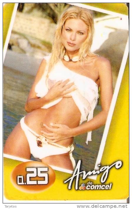 TARJETA  DE GUATEMALA DE AMIGO-COMCEL DE UNA CHICA SEXI (MODELO) - Guatemala