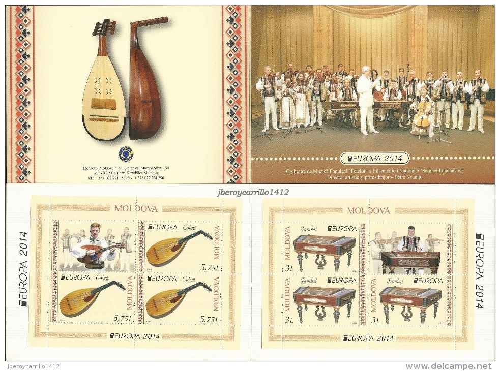 EUROPA 2014- TEMA &ldquo;INSTRUMENTOS MUSICALES NACIONALES"- COLECCION  de los 16 CARNETS  OFICIALES EMITIDOS + 1 CARNET