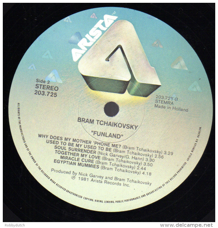 * LP *  BRAM TCHAIKOVSKY - FUNLAND (Holland 1981 EX-!!!) - Rock