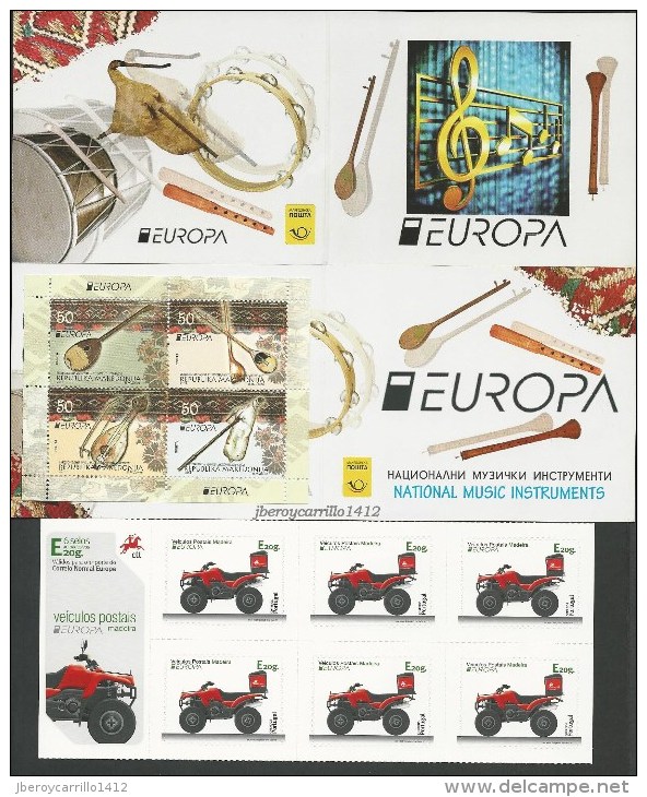 EUROPA 2014- TEMA &ldquo;INSTRUMENTOS MUSICALES NACIONALES"- COLECCION  de los 16 CARNETS  OFICIALES EMITIDOS + 1 CARNET