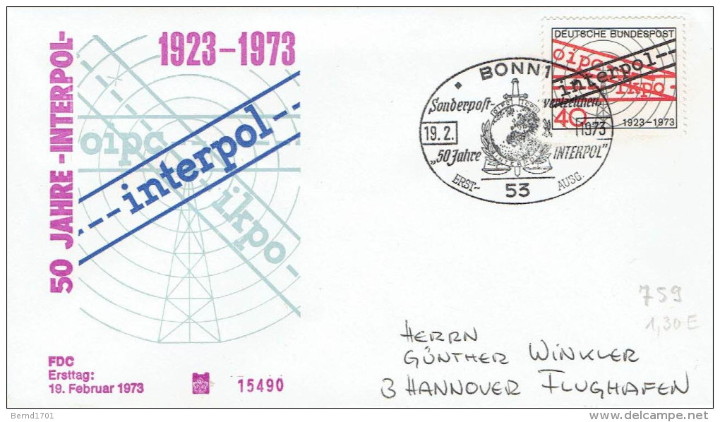 Germany - Mi-Nr 759 FDC (y796)- - 1971-1980