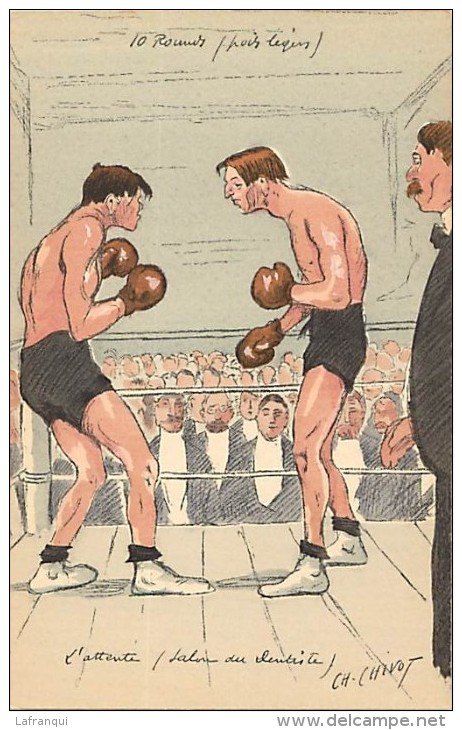 Ref C210- Sports -la  Boxe - Boxeurs-  Dessin Illustrateur Ch Chivot -theme Illustrateurs    - Carte Bon Etat   - - Boxing